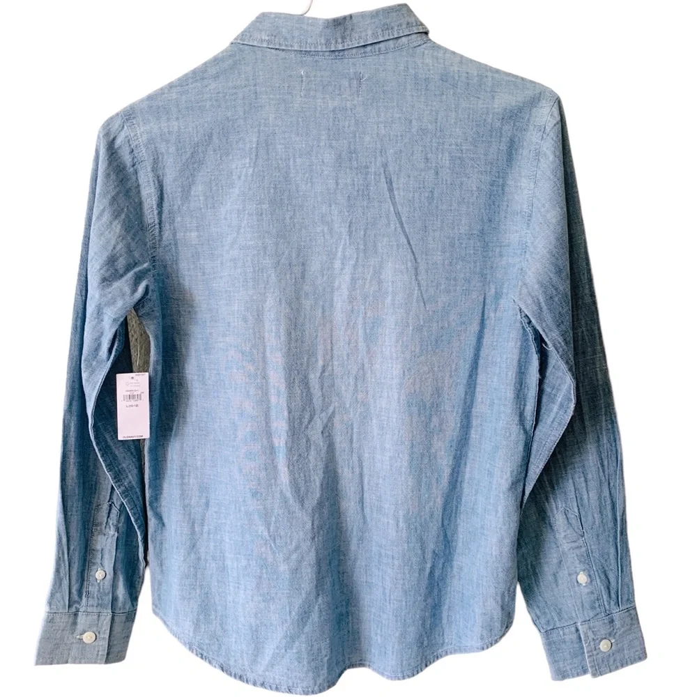OLD NAVY Boy’s Chambray Blue Button Down Shirt |‎ Size Large 10-12 | NEW